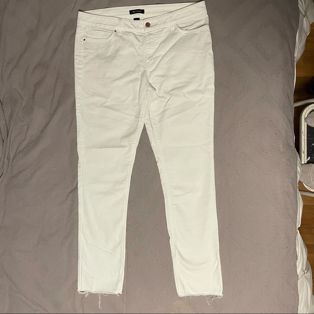 WHBM Raw Hem Slim Jeans - White Sz 14R